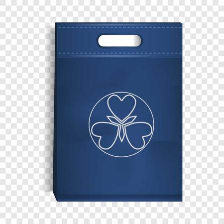 Blue eco bag icon. Realistic illustration of blue eco bag vector icon for web designのイラスト素材