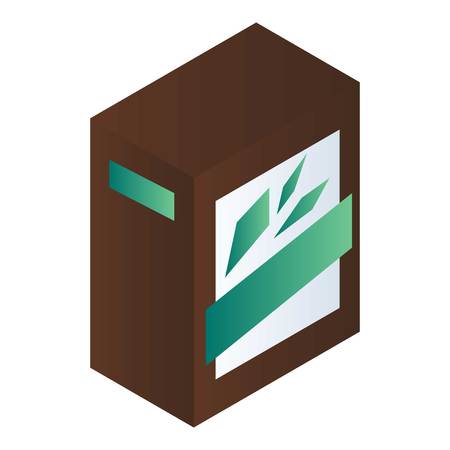Green tea box icon. Isometric of green tea box vector icon for web design isolated on white backgroundのイラスト素材