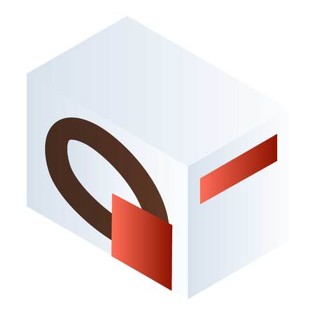 White cookie box icon. Isometric of white cookie box vector icon for web design isolated on white backgroundのイラスト素材