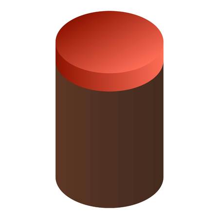 Cacao plastic jar icon. Isometric of cacao plastic jar vector icon for web design isolated on white backgroundのイラスト素材