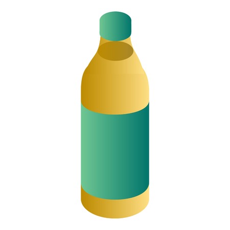 Apple juice bottle icon. Isometric of apple juice bottle vector icon for web design isolated on white backgroundのイラスト素材