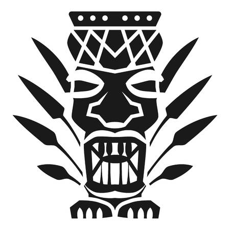 Leaf tiki idol icon. Simple illustration of leaf tiki idol vector icon for web design isolated on white backgroundのイラスト素材