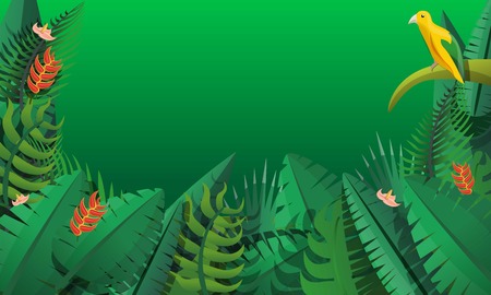 Paradise rainforest concept banner. Cartoon illustration of paradise rainforest vector concept banner for web designのイラスト素材