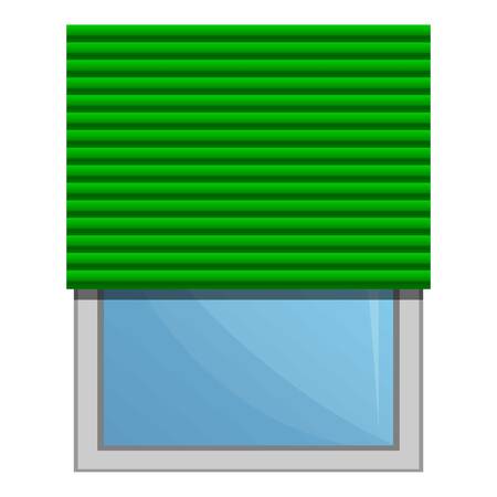 Green roller blind icon. Cartoon of green roller blind vector icon for web design isolated on white backgroundのイラスト素材