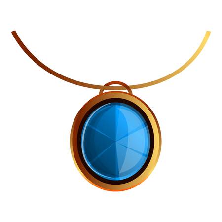 Blue gemstone pendant icon. Cartoon of blue gemstone pendant vector icon for web design isolated on white backgroundのイラスト素材