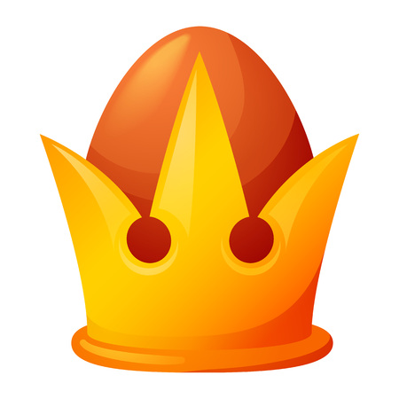 King crown icon. Cartoon of king crown vector icon for web design isolated on white backgroundのイラスト素材