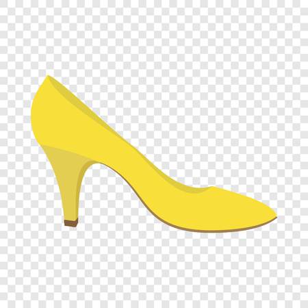 Yellow woman shoe icon. Flat illustration of yellow woman shoe vector icon for web designのイラスト素材