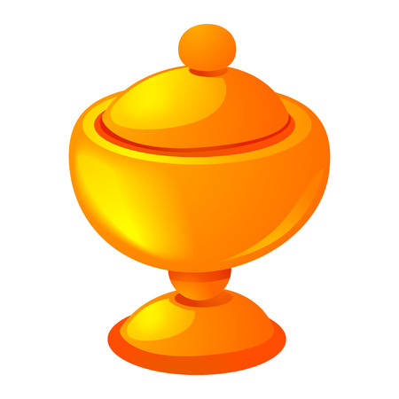 Gold cup icon. Cartoon of gold cup vector icon for web design isolated on white backgroundのイラスト素材