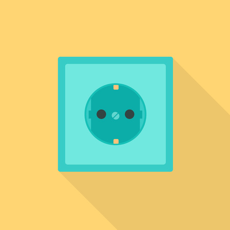 Electric socket icon. Flat illustration of electric socket vector icon for web designのイラスト素材