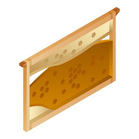 Honeycomb wood frame icon. Isometric of honeycomb wood frame vector icon for web design isolated on white backgroundのイラスト素材