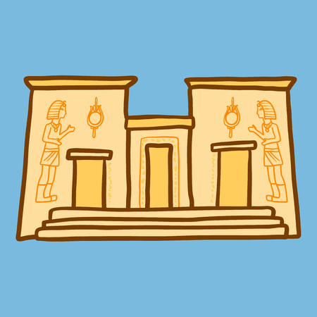 Egypt temple icon. Hand drawn illustration of egypt temple vector icon for web designのイラスト素材