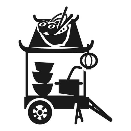 Sushi street cart icon. Simple illustration of sushi street cart vector icon for web design isolated on white backgroundのイラスト素材