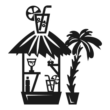 Beach cocktail kiosk icon. Simple illustration of beach cocktail kiosk vector icon for web design isolated on white backgroundのイラスト素材