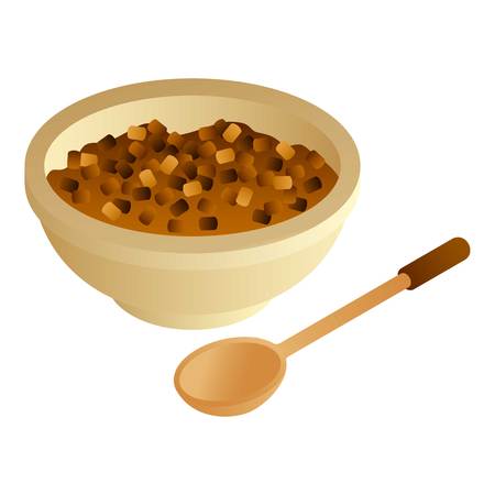 Honey with comb plate icon. Isometric of honey with comb plate vector icon for web design isolated on white backgroundのイラスト素材