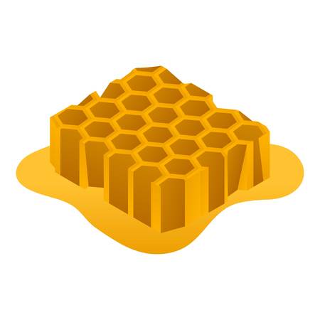 Honeycomb honey icon. Isometric of honeycomb honey vector icon for web design isolated on white backgroundのイラスト素材