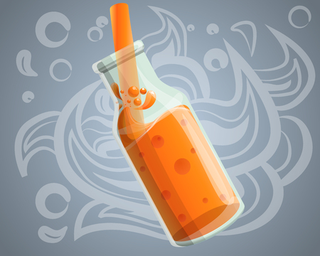 Fresh healthy smoothie concept background. Cartoon illustration of fresh healthy smoothie vector concept background for web designのイラスト素材
