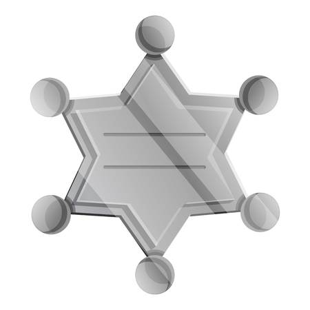 Silver sheriff star icon. Cartoon of silver sheriff star vector icon for web design isolated on white backgroundのイラスト素材