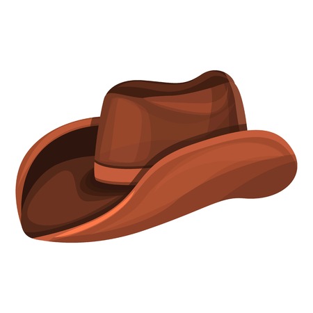 Cowboy hat icon. Cartoon of cowboy hat vector icon for web design isolated on white backgroundのイラスト素材