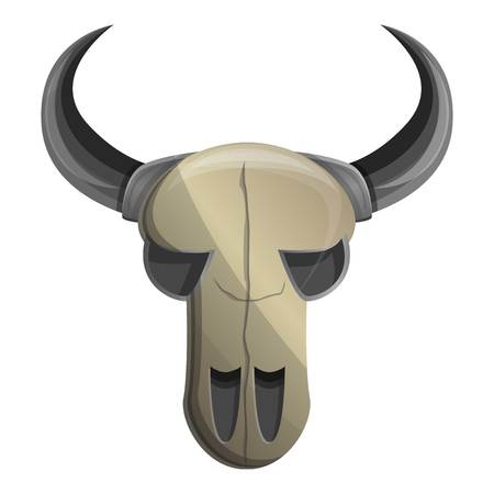 Cow skull icon. Cartoon of cow skull vector icon for web design isolated on white backgroundのイラスト素材