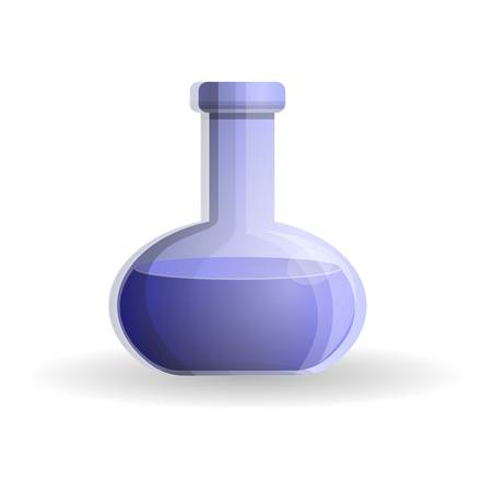 Blue flask icon. Cartoon of blue flask vector icon for web design isolated on white backgroundのイラスト素材