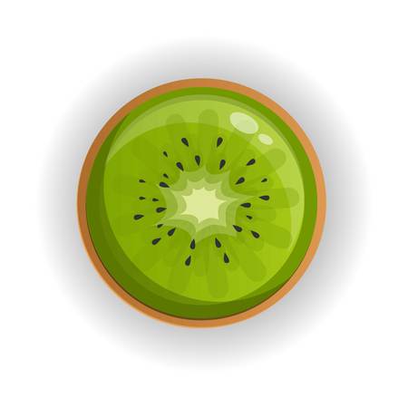 Top view kiwi icon. Cartoon of top view kiwi vector icon for web design isolated on white backgroundのイラスト素材