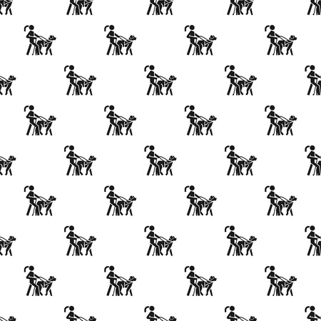 Blind girl dog guide pattern seamless repeat for any web designの写真素材