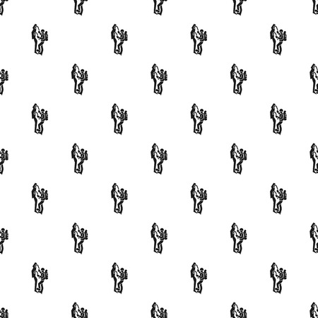Man climbing mountain pattern seamless vector repeat for any web designのイラスト素材