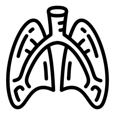 Lungs icon. Outline lungs vector icon for web design isolated on white backgroundのイラスト素材