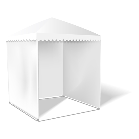 Street white tent icon. Realistic illustration of street white tent vector icon for web design isolated on white backgroundのイラスト素材