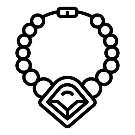 Premium necklace icon. Outline premium necklace vector icon for web design isolated on white backgroundのイラスト素材