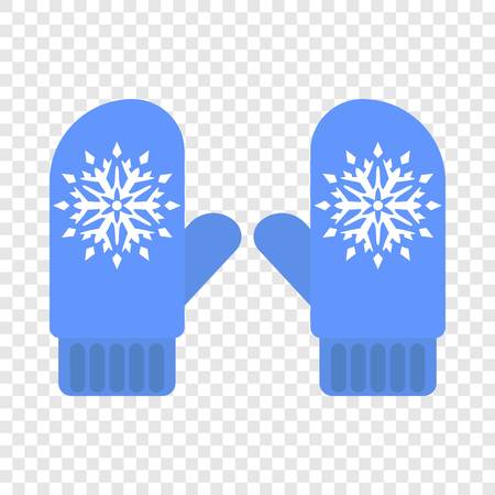 Winter blue gloves icon. Flat illustration of winter blue gloves icon for web designの写真素材