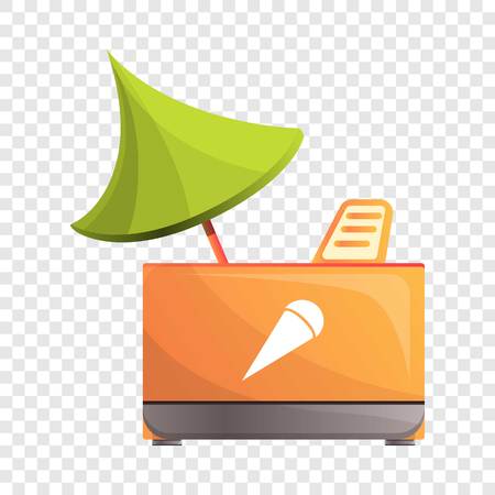 Summer ice cream kiosk icon. Cartoon of summer ice cream kiosk vector icon for web design for web designのイラスト素材