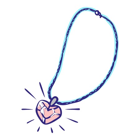 Heart necklace icon. Hand drawn illustration of heart necklace vector icon for web designのイラスト素材