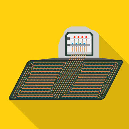 Floor room heater icon. Flat illustration of floor room heater vector icon for web designのイラスト素材