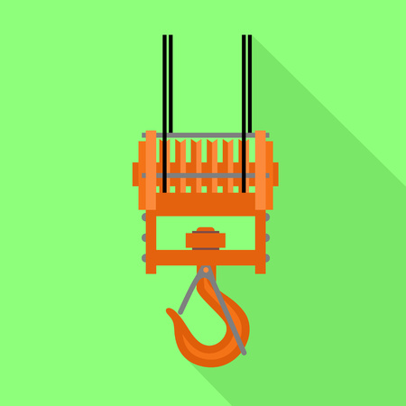 Hook crane icon. Flat illustration of hook crane vector icon for web designのイラスト素材