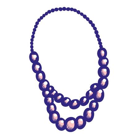Pearl necklace icon. Hand drawn illustration of pearl necklace vector icon for web designのイラスト素材