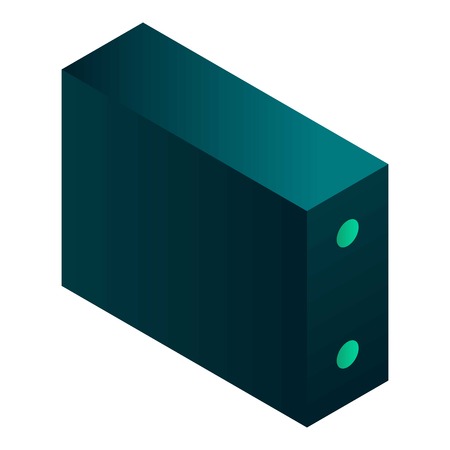 Desktop case pc icon. Isometric of desktop case pc vector icon for web design isolated on white backgroundのイラスト素材