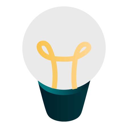 Light bulb icon. Isometric of light bulb vector icon for web design isolated on white backgroundのイラスト素材