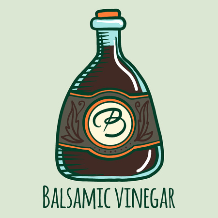 Balsamic vinegar icon. Hand drawn illustration of balsamic vinegar vector icon for web designのイラスト素材