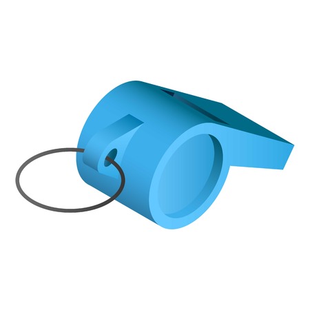 Blue whistle icon. Isometric of blue whistle vector icon for web design isolated on white backgroundのイラスト素材