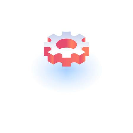 Cog wheel icon. Isometric of cog wheel vector icon for web design isolated on white backgroundのイラスト素材