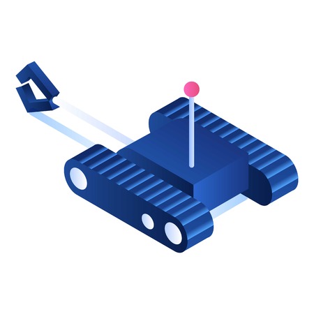 Toy rc excavator icon. Isometric of toy rc excavator vector icon for web design isolated on white backgroundのイラスト素材