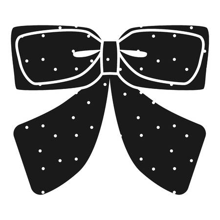 Dotted ribbon bow tie icon. Simple illustration of dotted ribbon bow tie vector icon for web design isolated on white backgroundのイラスト素材