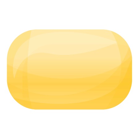 Yellow gum icon. Cartoon of yellow gum vector icon for web design isolated on white backgroundのイラスト素材