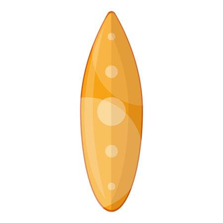 Orange surfboard icon. Cartoon of orange surfboard vector icon for web design isolated on white backgroundのイラスト素材