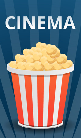 Cinema popcorn concept banner. Cartoon illustration of cinema popcorn vector concept banner for web designのイラスト素材