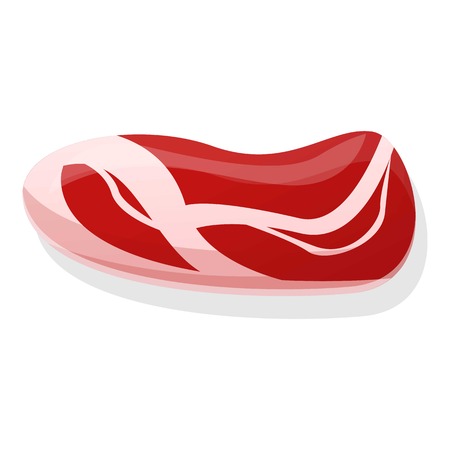 Raw meat icon. Cartoon of raw meat vector icon for web design isolated on white backgroundのイラスト素材