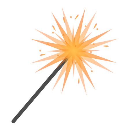 Burning sparkle icon. Cartoon of burning sparkle icon for web design isolated on white backgroundの写真素材
