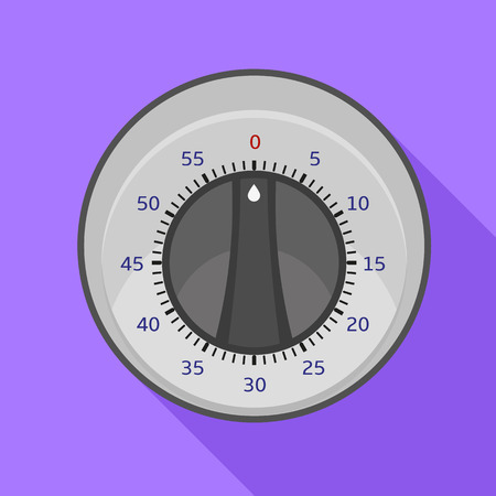 Round kitchen timer icon. Flat illustration of round kitchen timer vector icon for web design