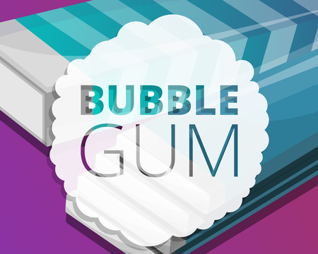 Bubble gum stick pack concept background. Cartoon illustration of bubble gum stick pack vector concept background for web designのイラスト素材